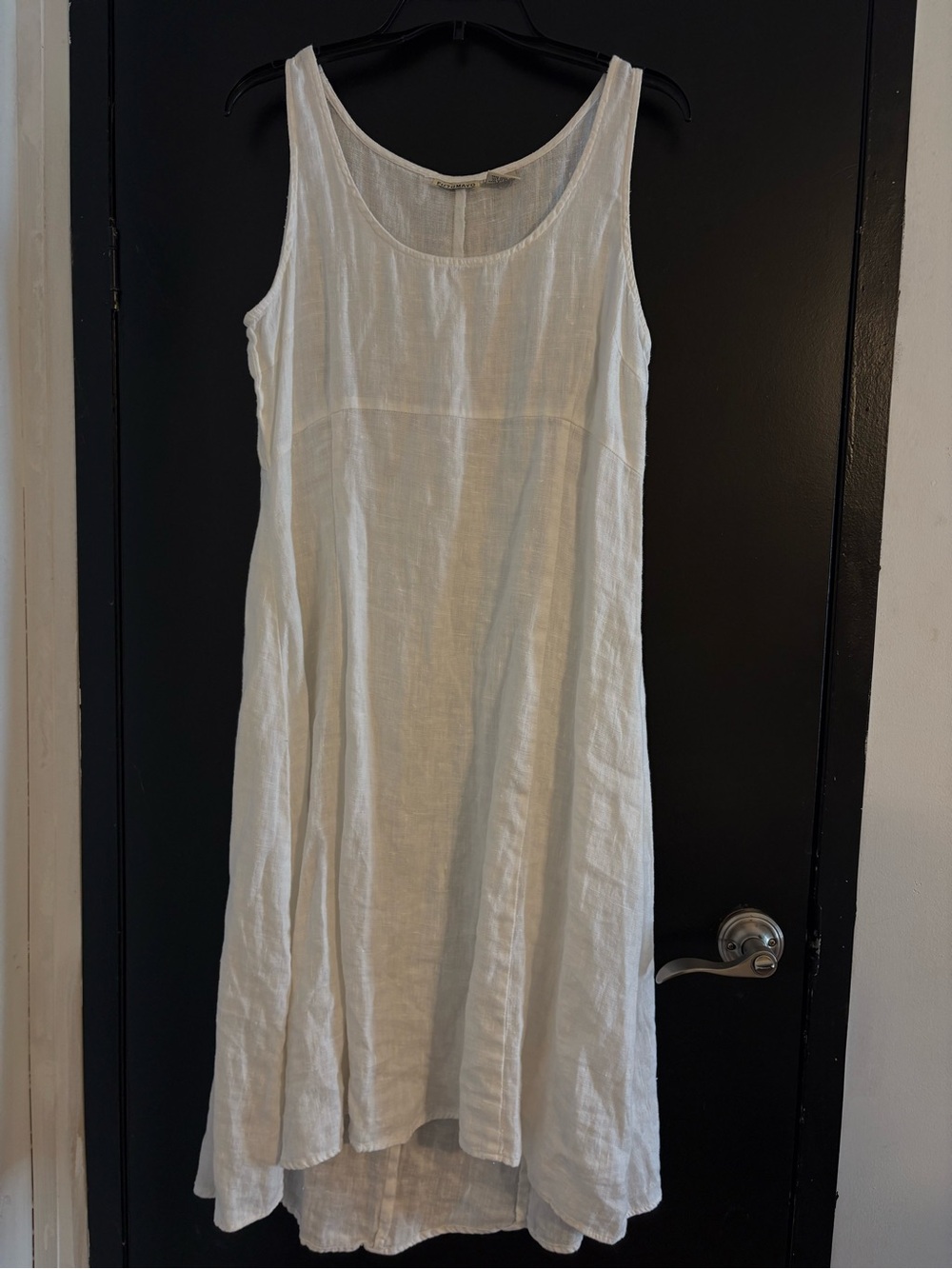 Vintage Sleeveless Cream Linen Maxi Dress